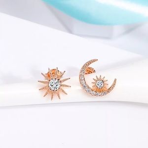 Gold Plated Star Moon Earrings